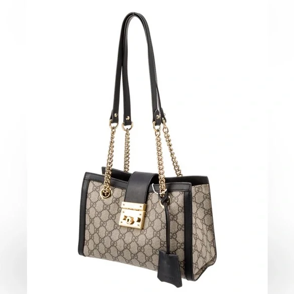 Gucci GG Supreme Padlock Shoulder Bag Small Black - Picture 2 of 5